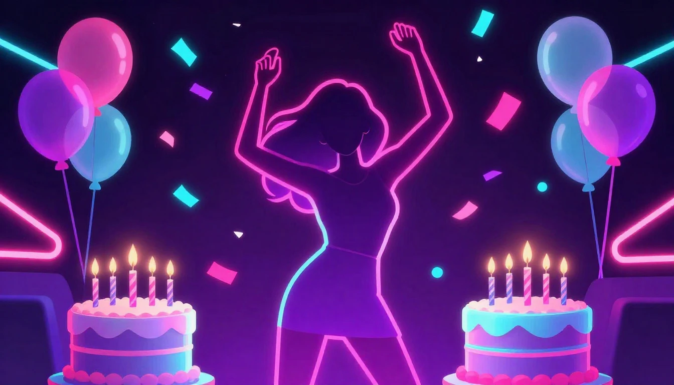 A vibrant and energetic neon-style illustration representing...