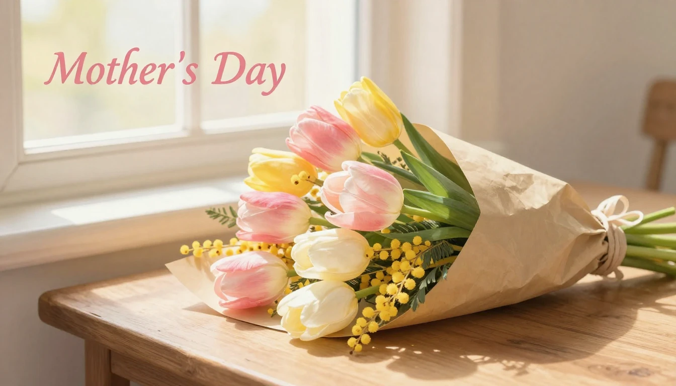 A gentle and heartwarming illustration for a Mother's Day mu...