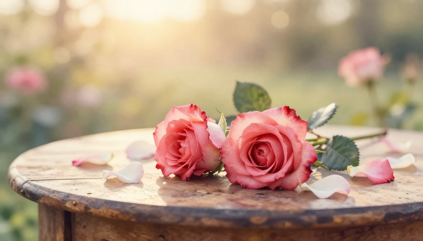 A beautiful watercolor painting of two delicate red roses re...