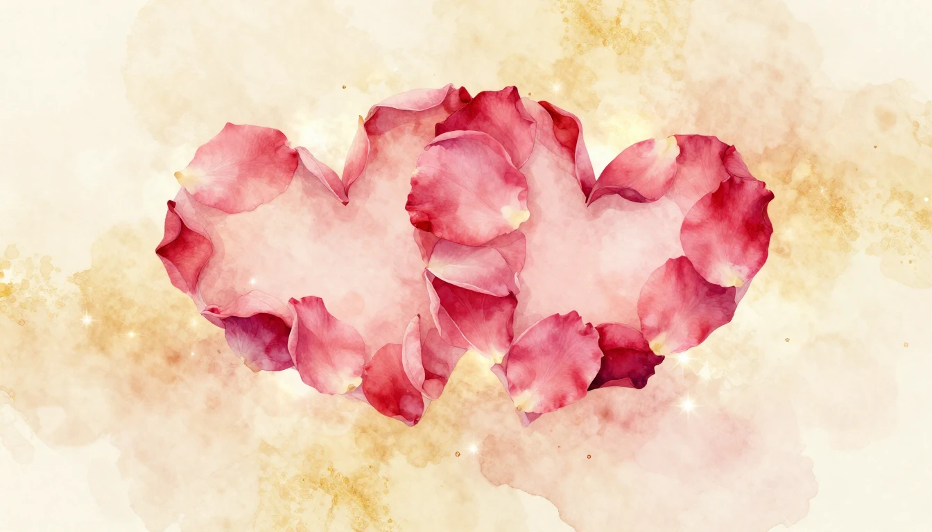 A delicate watercolor painting of two intertwined hearts mad...