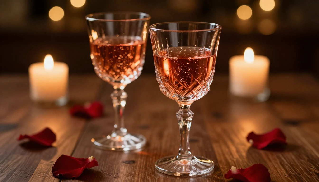 A close-up of two elegant crystal glasses filled with sparkl...