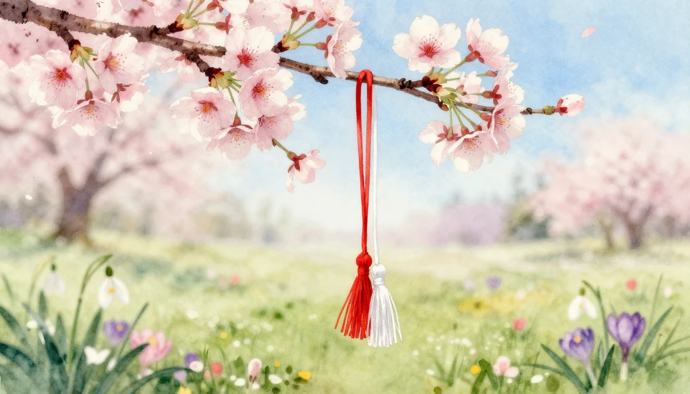 A delicate watercolor painting of a blooming cherry blossom ...