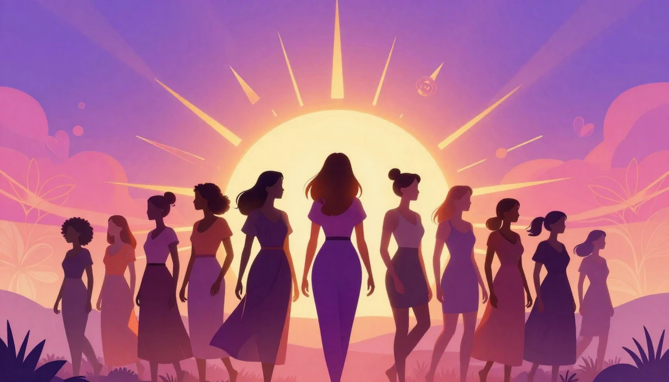 A vibrant digital illustration symbolizing female empowermen...