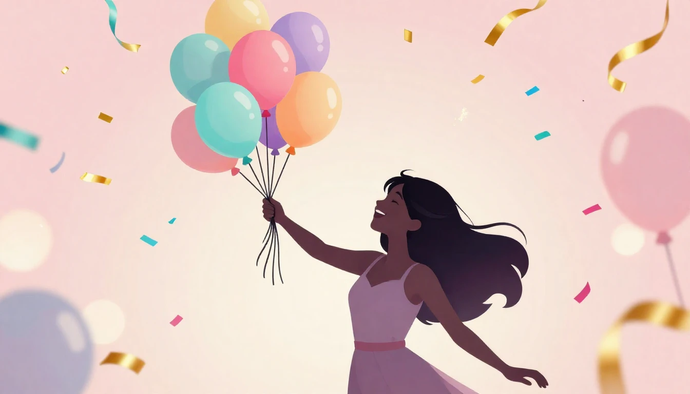 A vibrant and cheerful illustration of a birthday celebratio...