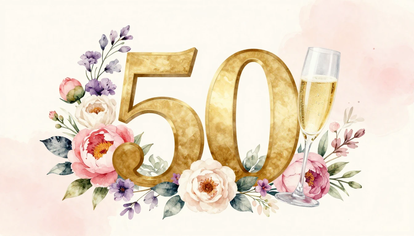 A beautiful and elegant birthday illustration featuring a la...