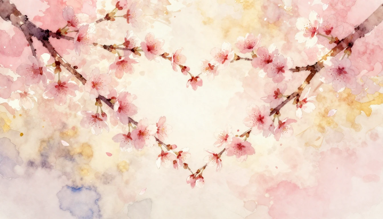 A delicate and ethereal watercolor painting of two intertwin...