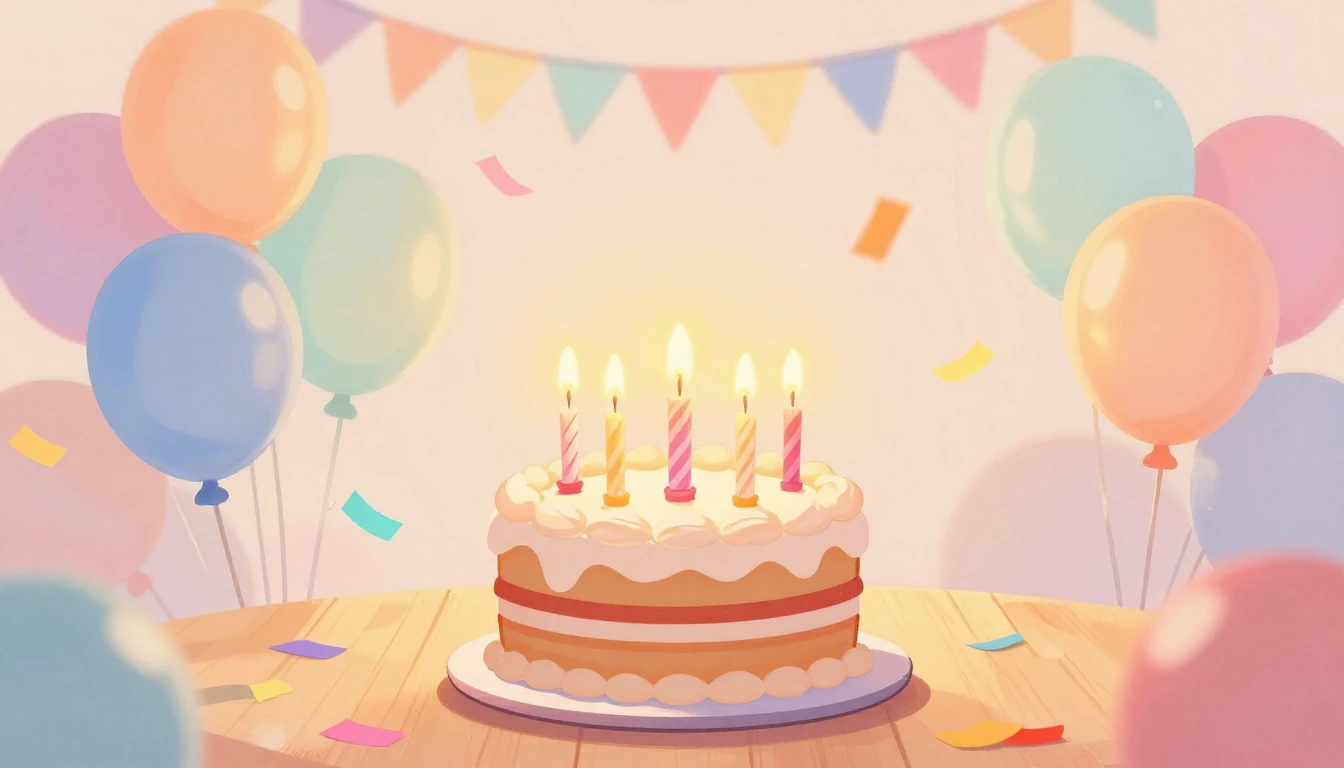 A vibrant and joyful digital art illustration representing a...