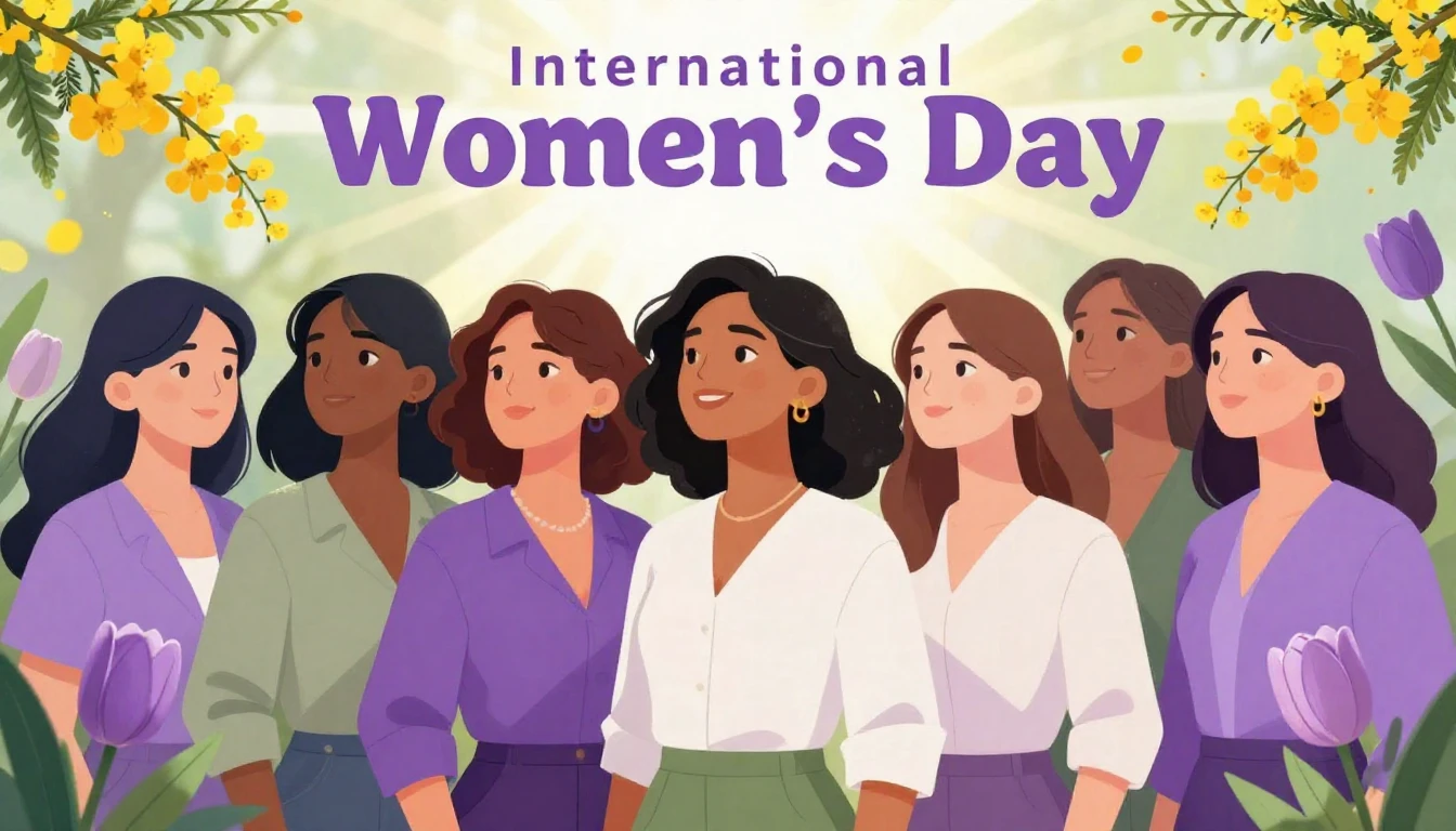 A vibrant and empowering illustration celebrating Internatio...