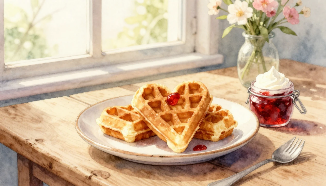 A beautiful watercolor painting of a stack of golden-brown h...
