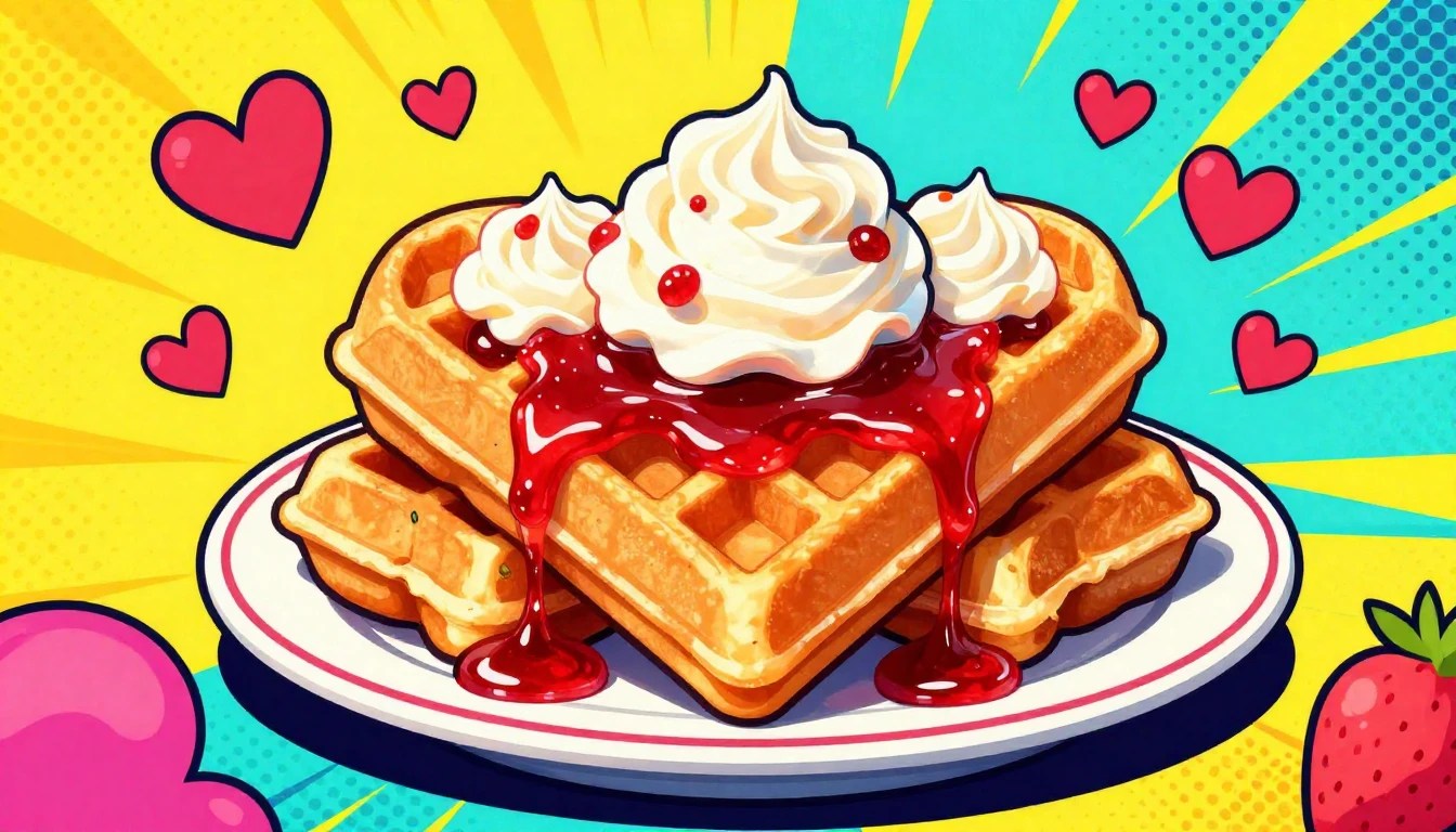 A bright and colorful pop art style illustration of deliciou...