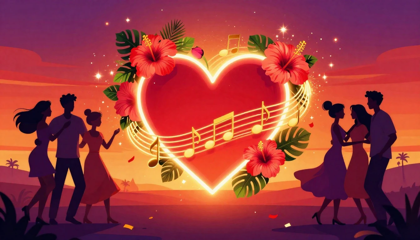 A vibrant digital art illustration symbolizing love and frie...