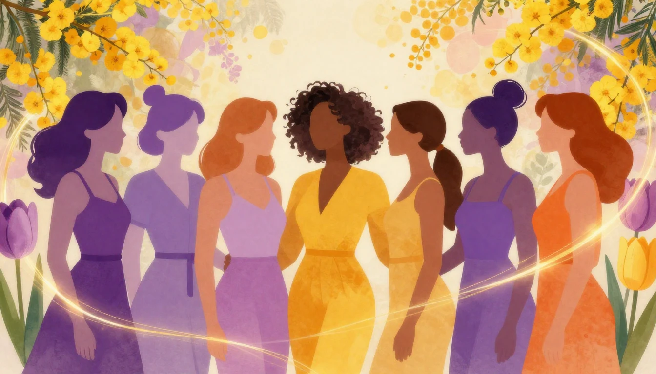 A vibrant and artistic composition celebrating femininity an...