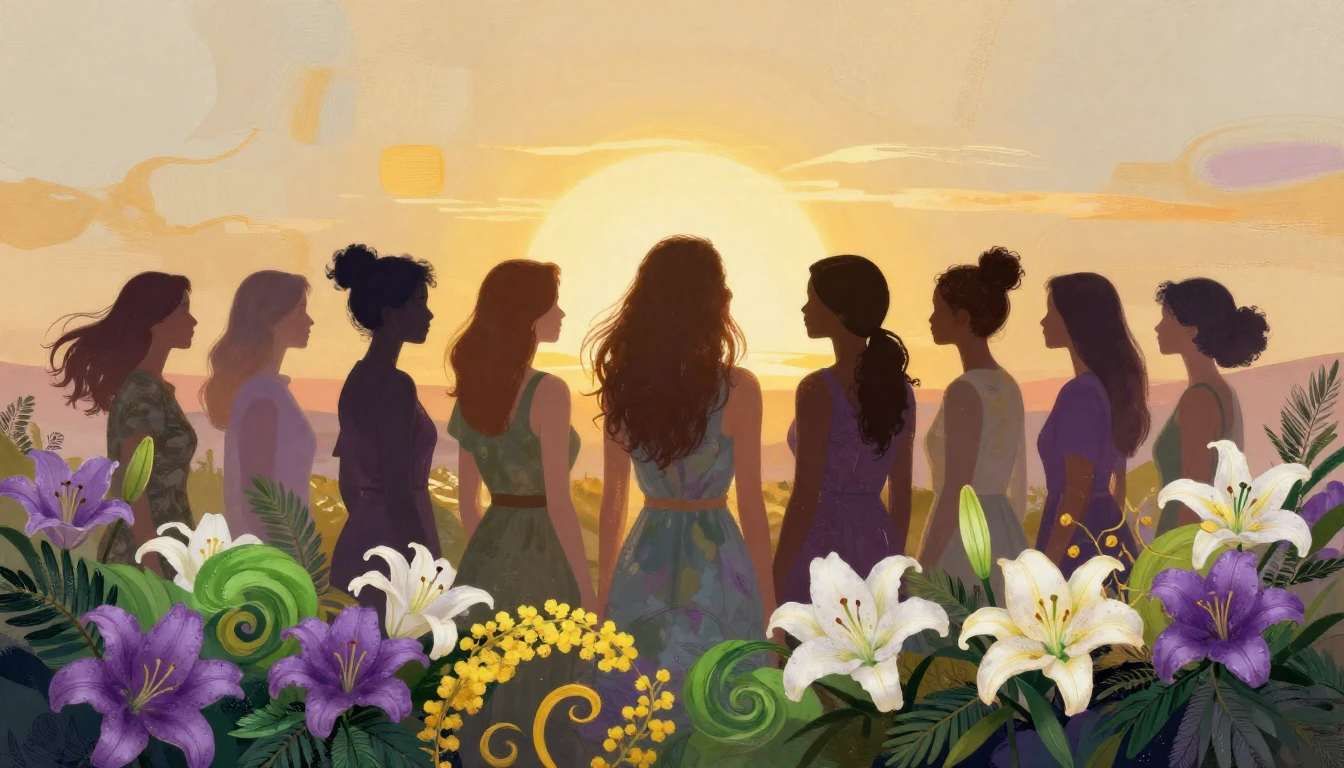 A vibrant and symbolic composition representing growth and u...