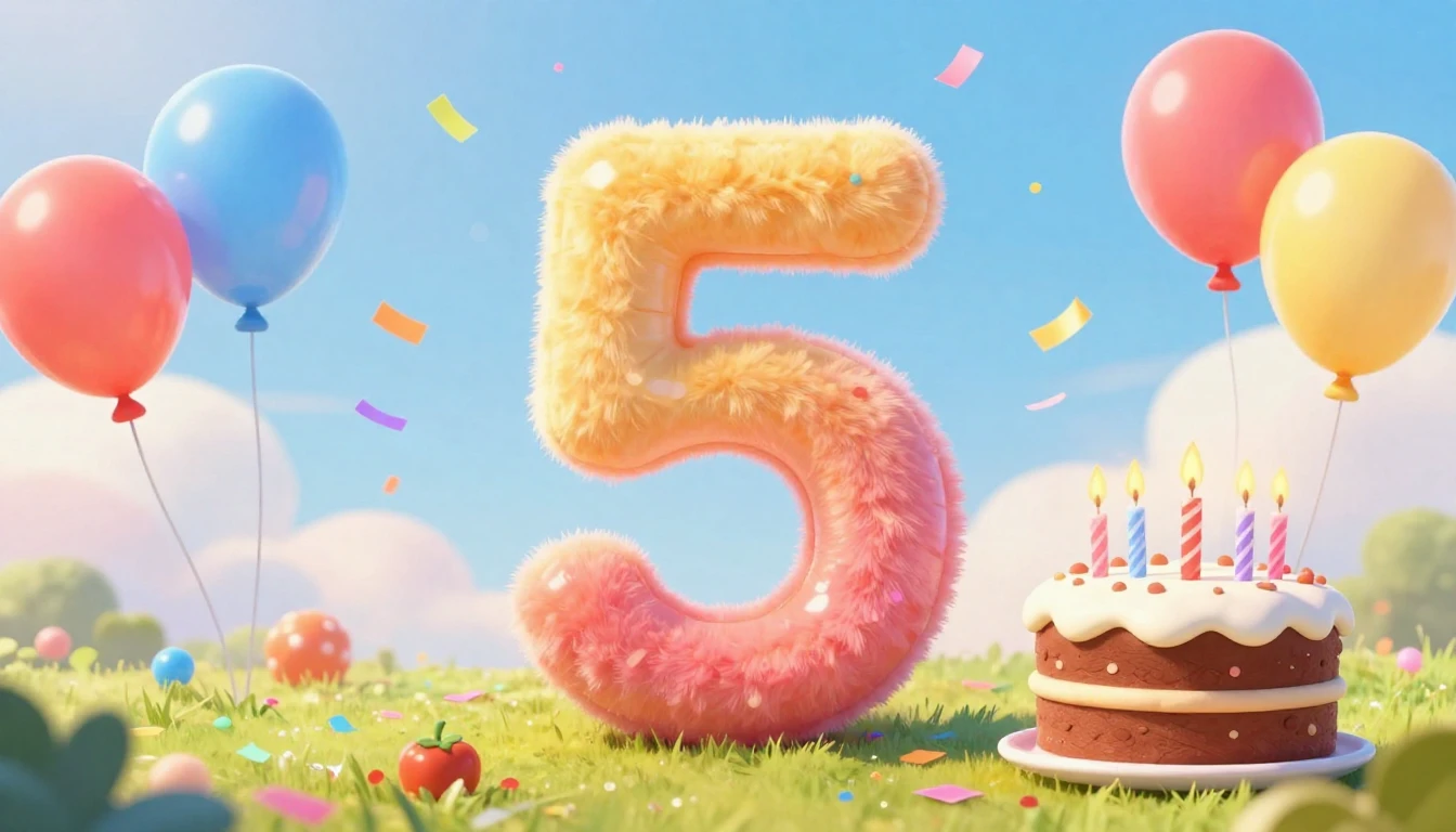 A cheerful and colorful illustration for a children's song c...