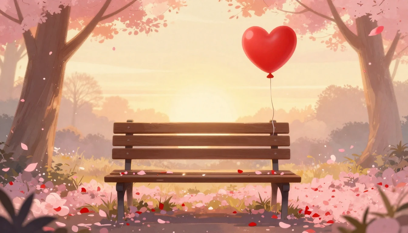A romantic and warm illustration for a Valentine's Day song ...