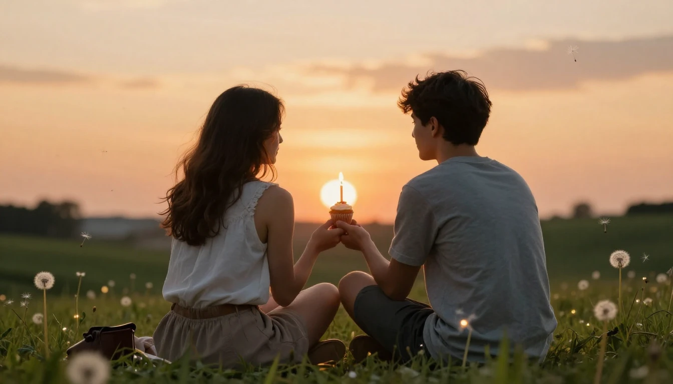 A heartwarming and nostalgic scene of two friends sitting on...