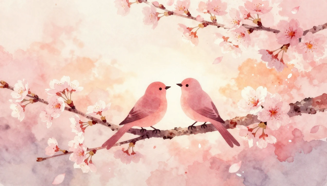 A beautiful watercolor painting depicting two stylized silho...