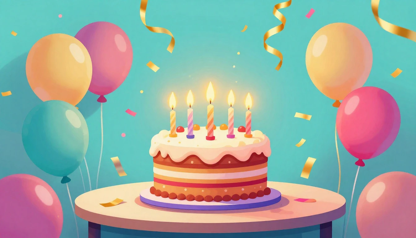 A vibrant and festive digital art illustration representing ...