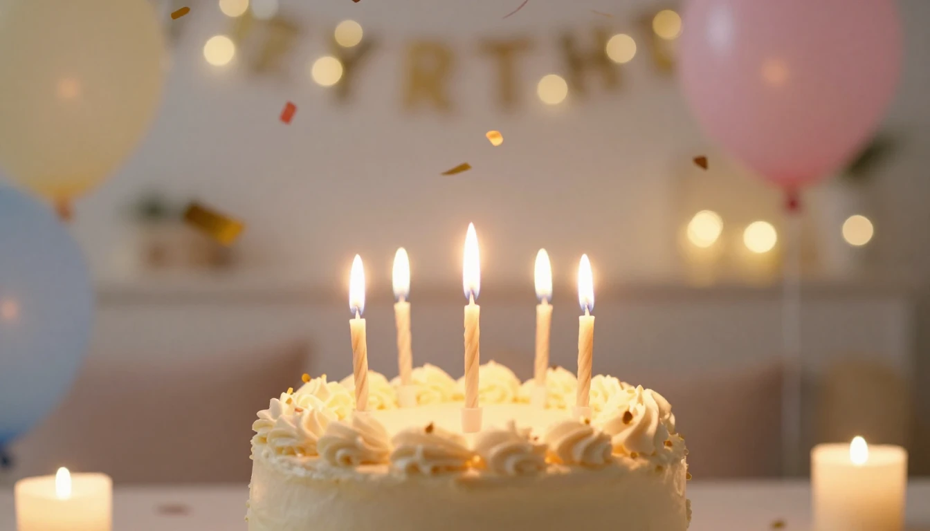 A warm and inviting birthday celebration scene without speci...