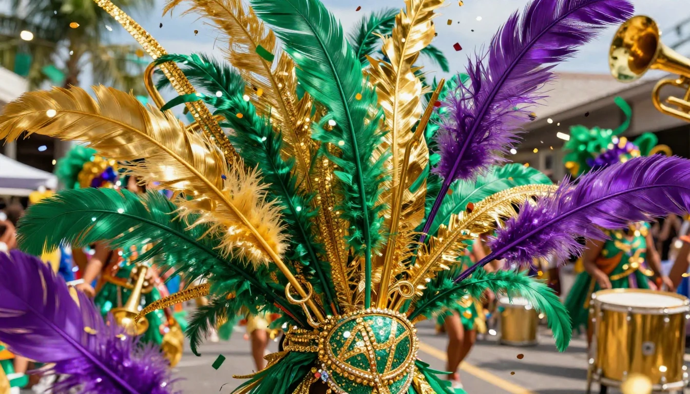 A vibrant explosion of colors representing a festive street ...