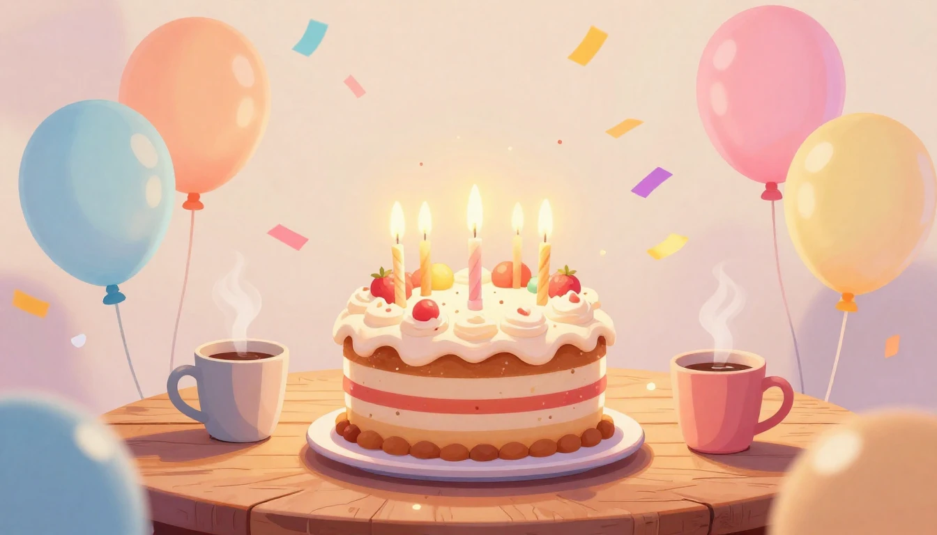 A vibrant and joyful digital art illustration representing a...