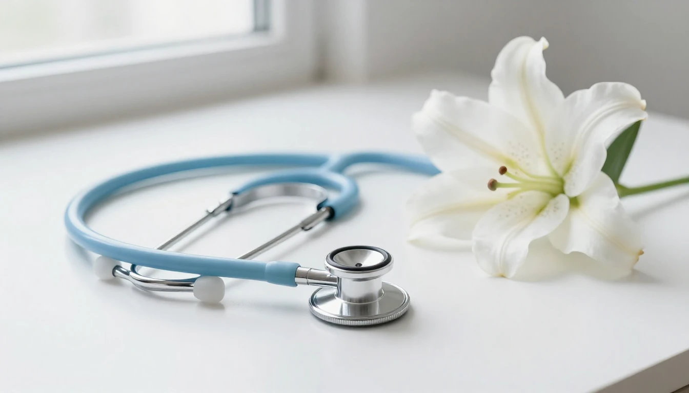 A clean and serene minimalist composition representing the m...