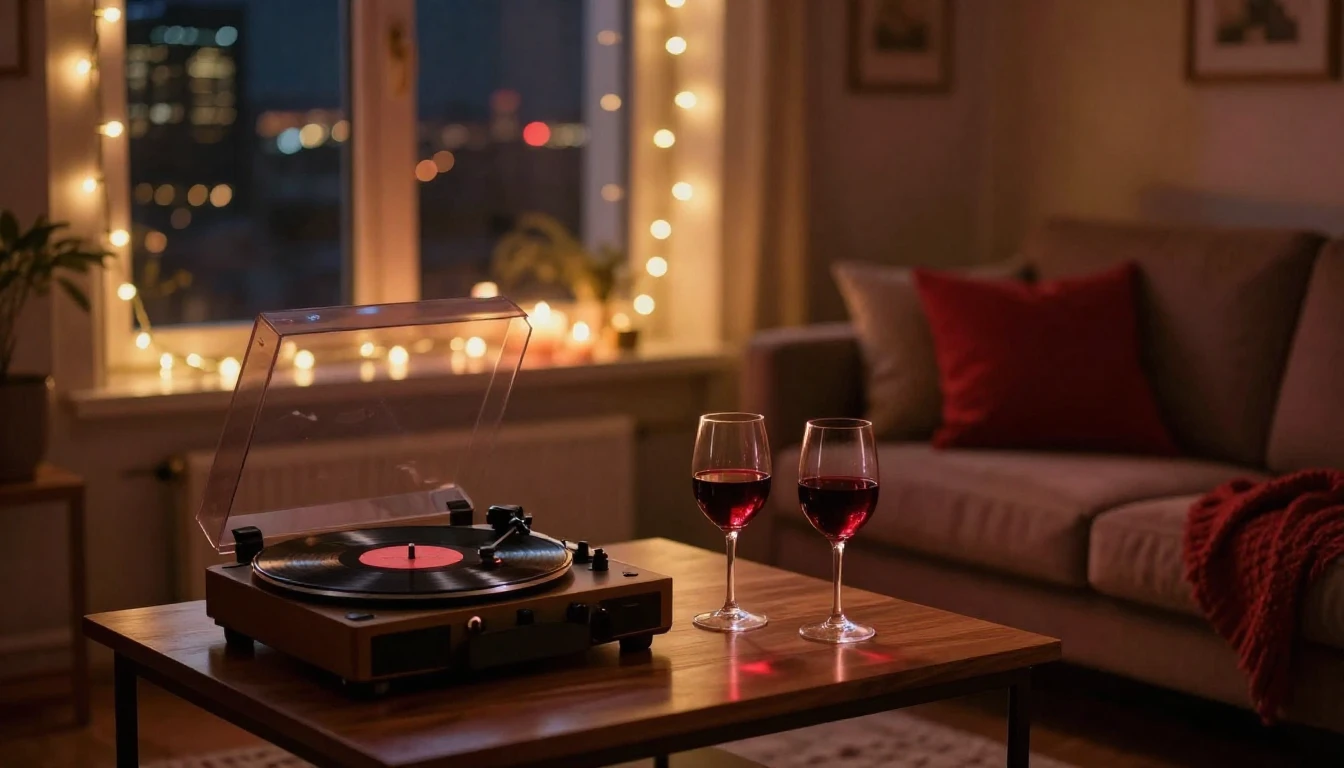 A highly detailed and atmospheric scene set in a cozy, dimly...