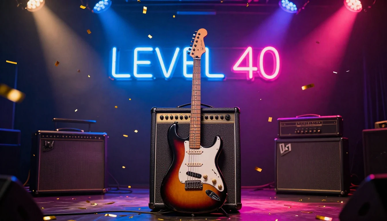 A vibrant and energetic scene symbolizing a 40th birthday pa...