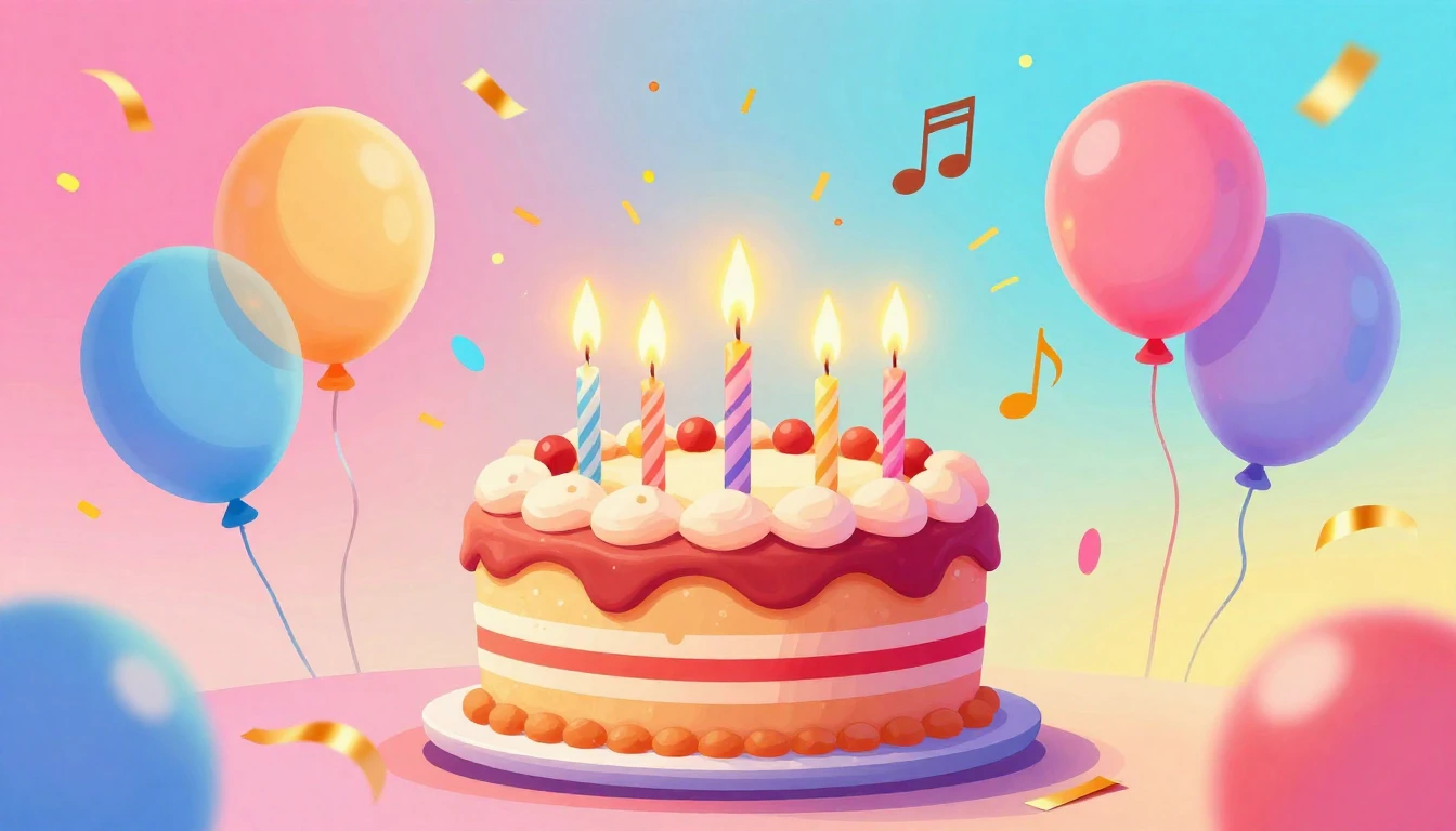 A vibrant and festive digital art illustration representing ...