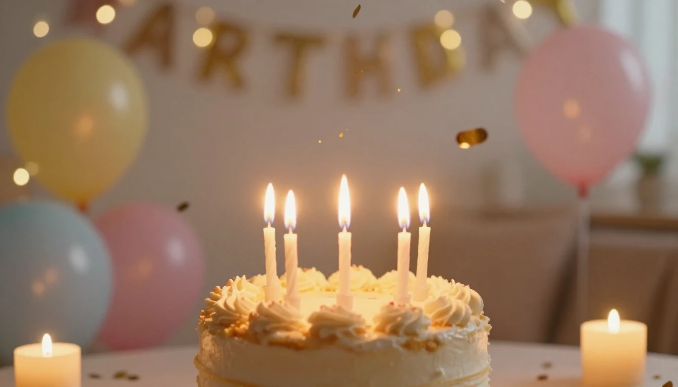 A warm and inviting birthday celebration scene without speci...