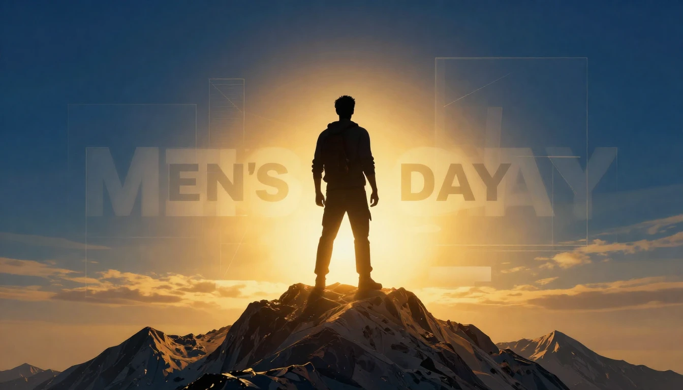 A conceptual digital art composition celebrating Men's Day. ...
