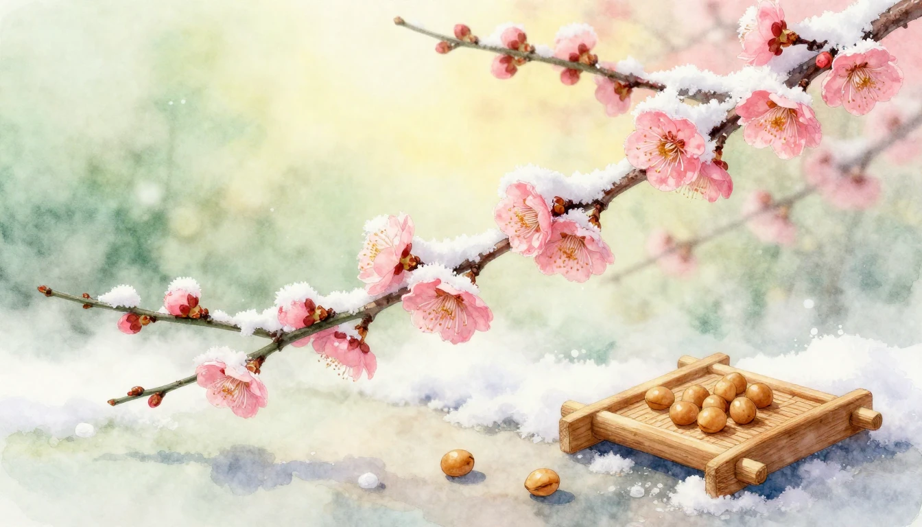 A delicate watercolor painting depicting the transition from...