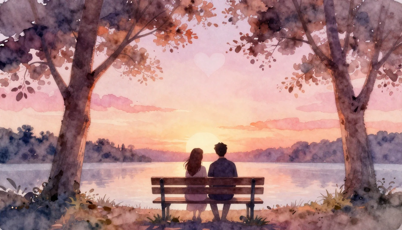 A romantic and dreamy watercolor painting illustrating the c...
