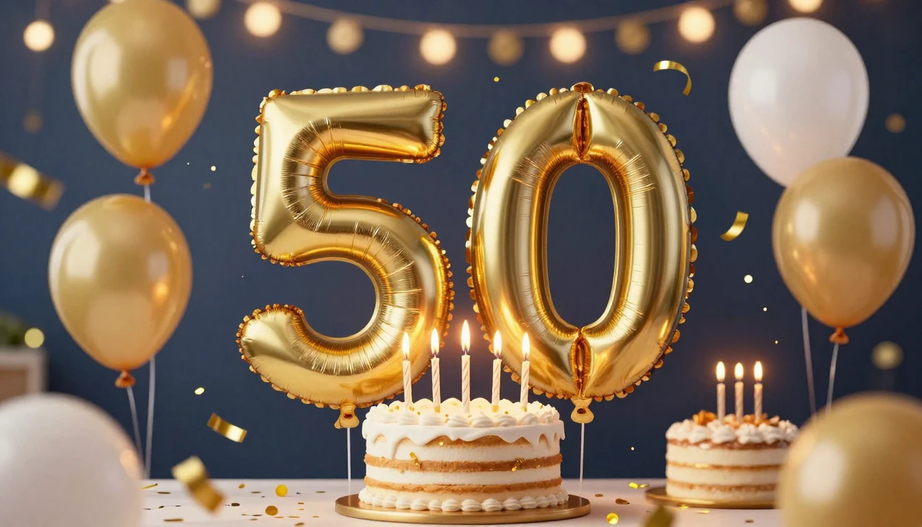 A vibrant and elegant birthday celebration design featuring ...