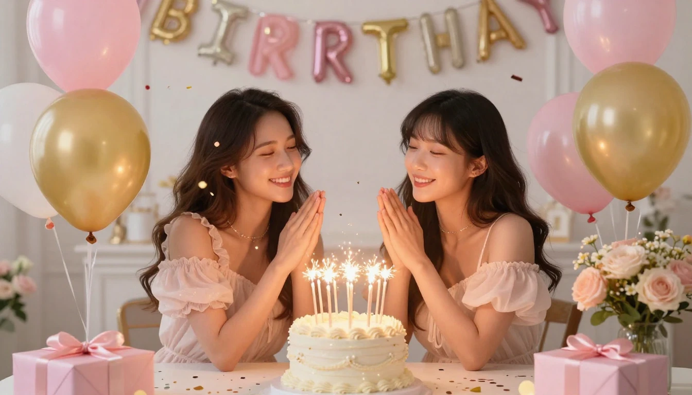 A vibrant and joyful scene celebrating a best friend's birth...