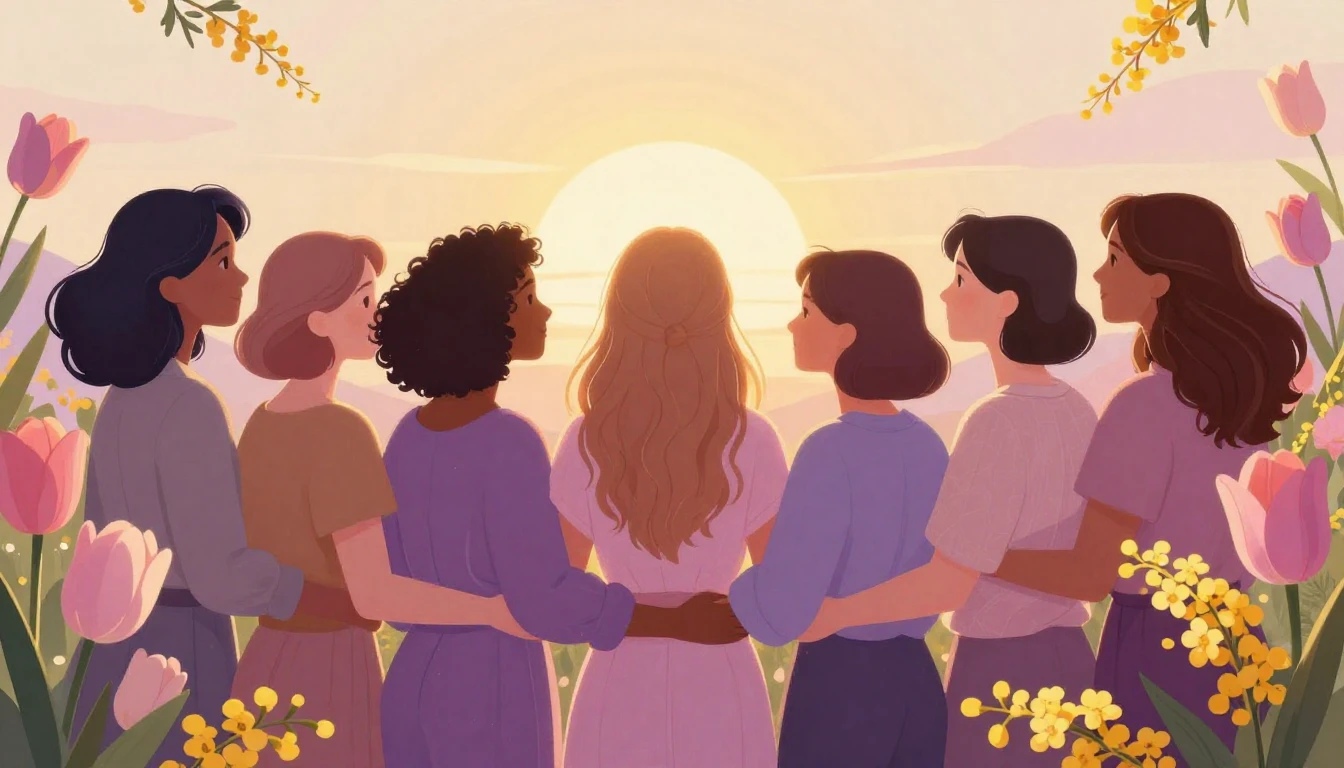 A vibrant and empowering illustration of diverse women of di...