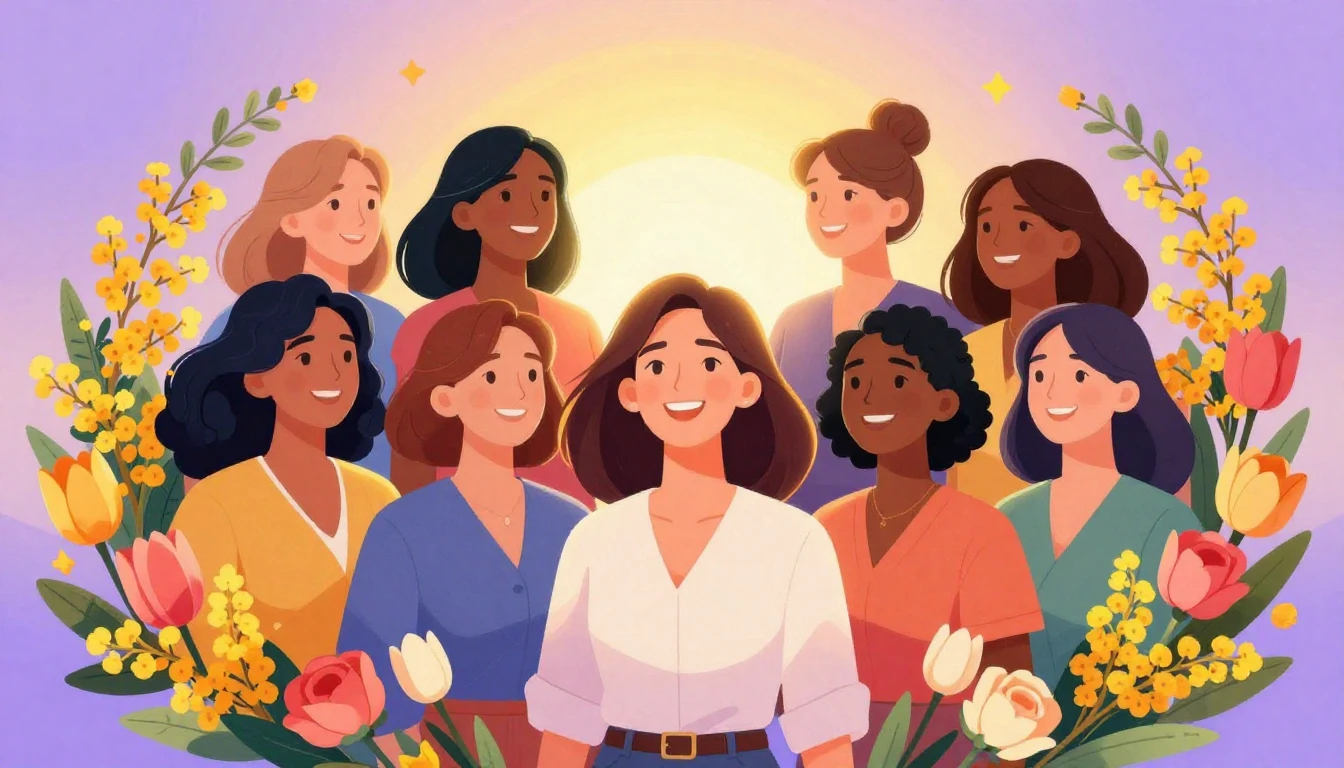 A vibrant and empowering illustration celebrating Internatio...