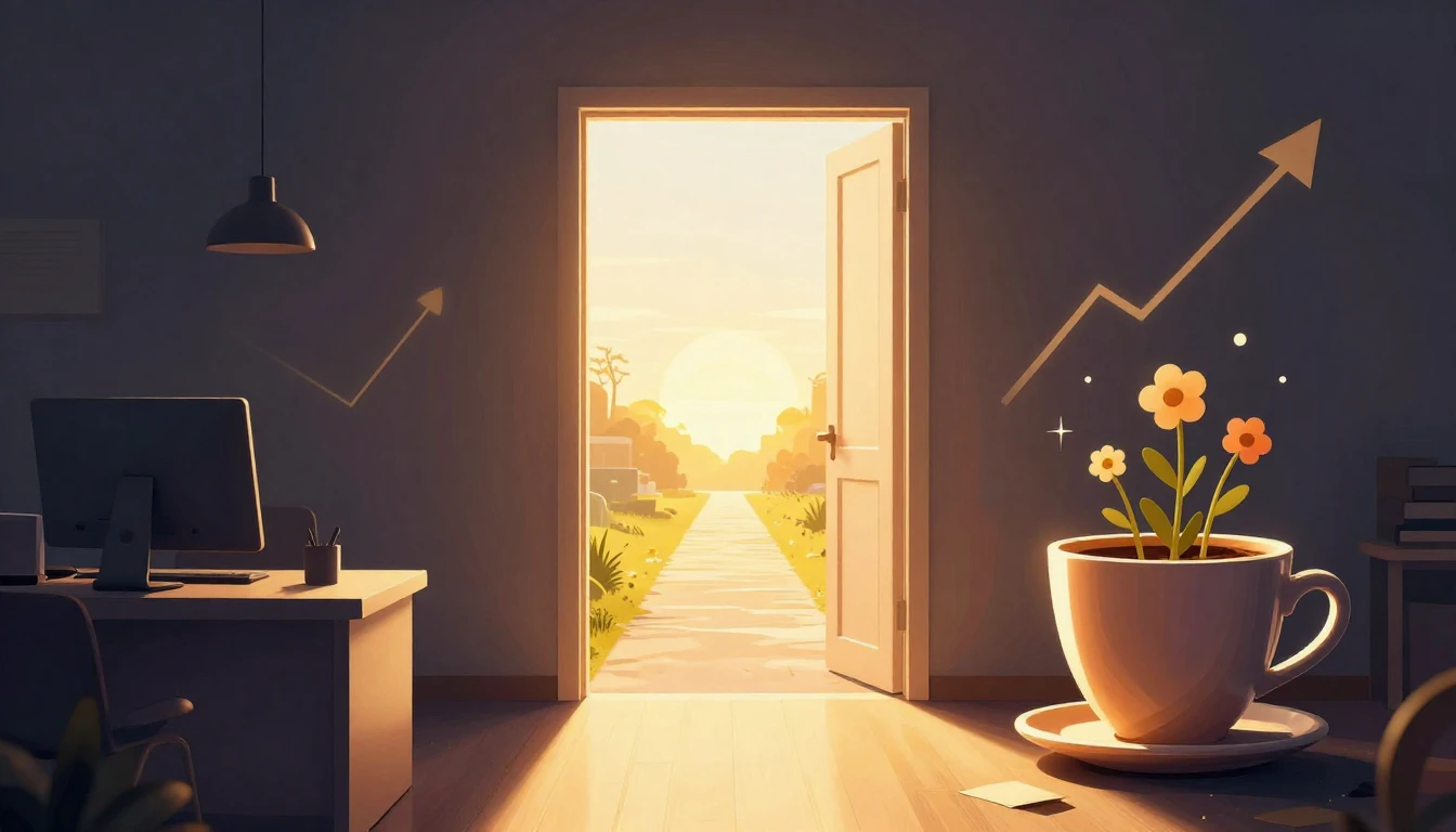 A vibrant digital art illustration representing a new career...