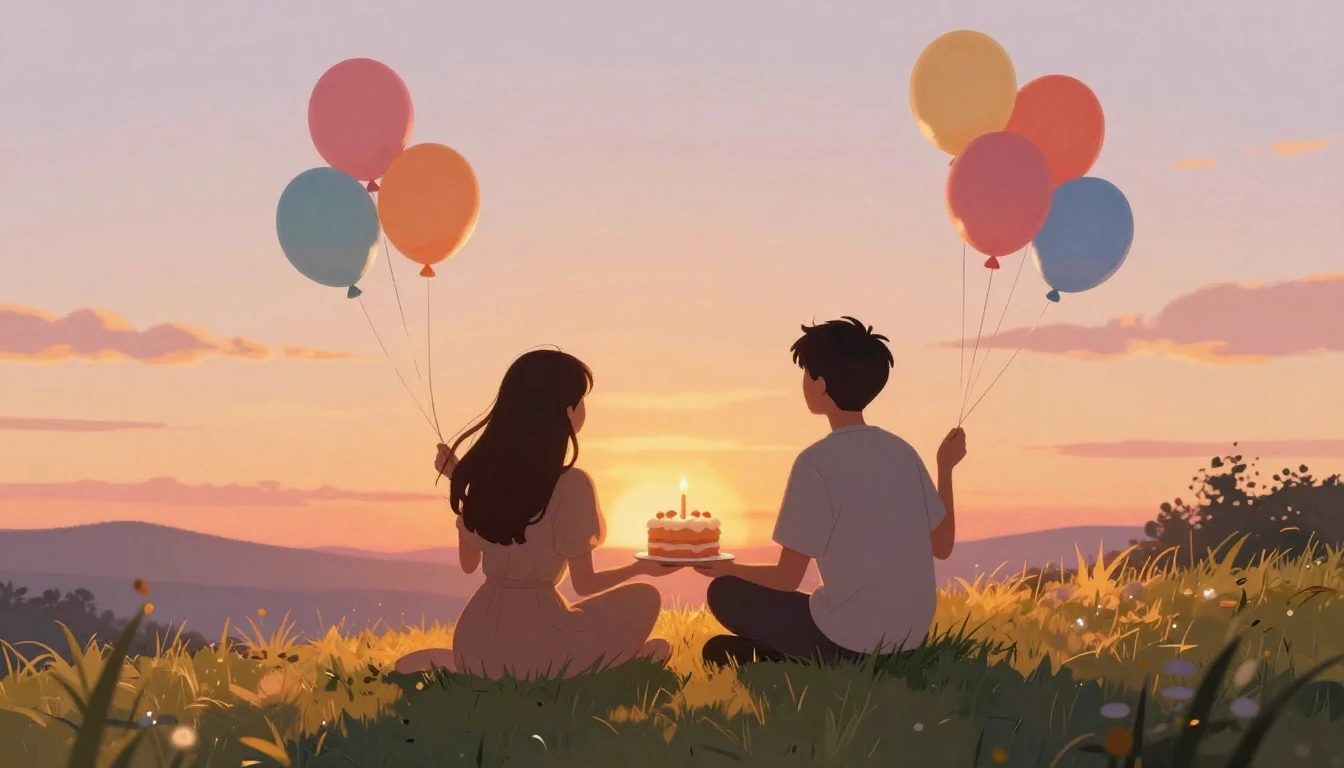 A heartwarming illustration of two friends sitting side by s...