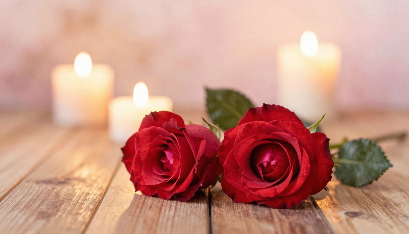 A soft and ethereal watercolor painting of two delicate red ...