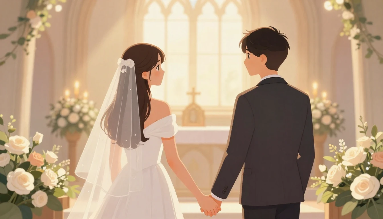 A warm and nostalgic illustration of two best friends holdin...