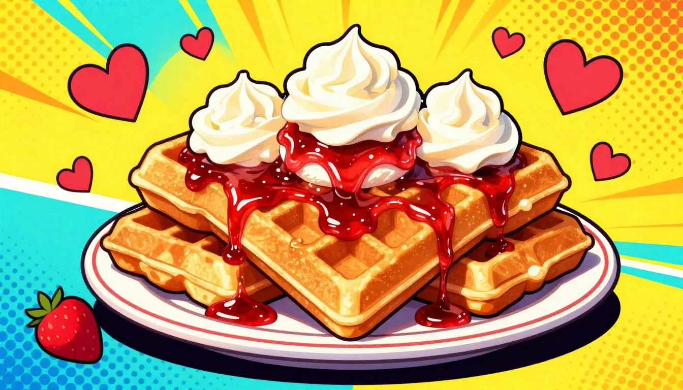 A bright and colorful pop art style illustration of deliciou...