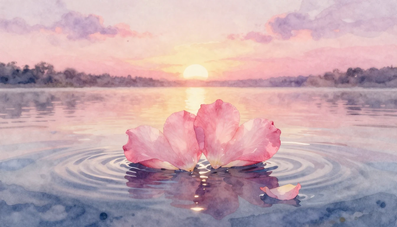 A soft watercolor painting of two intertwined hearts made of...