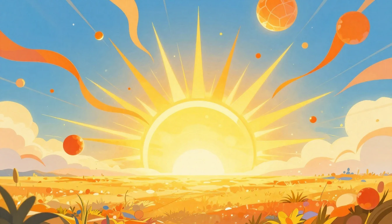 A vibrant explosion of colors representing pure joy and happ...