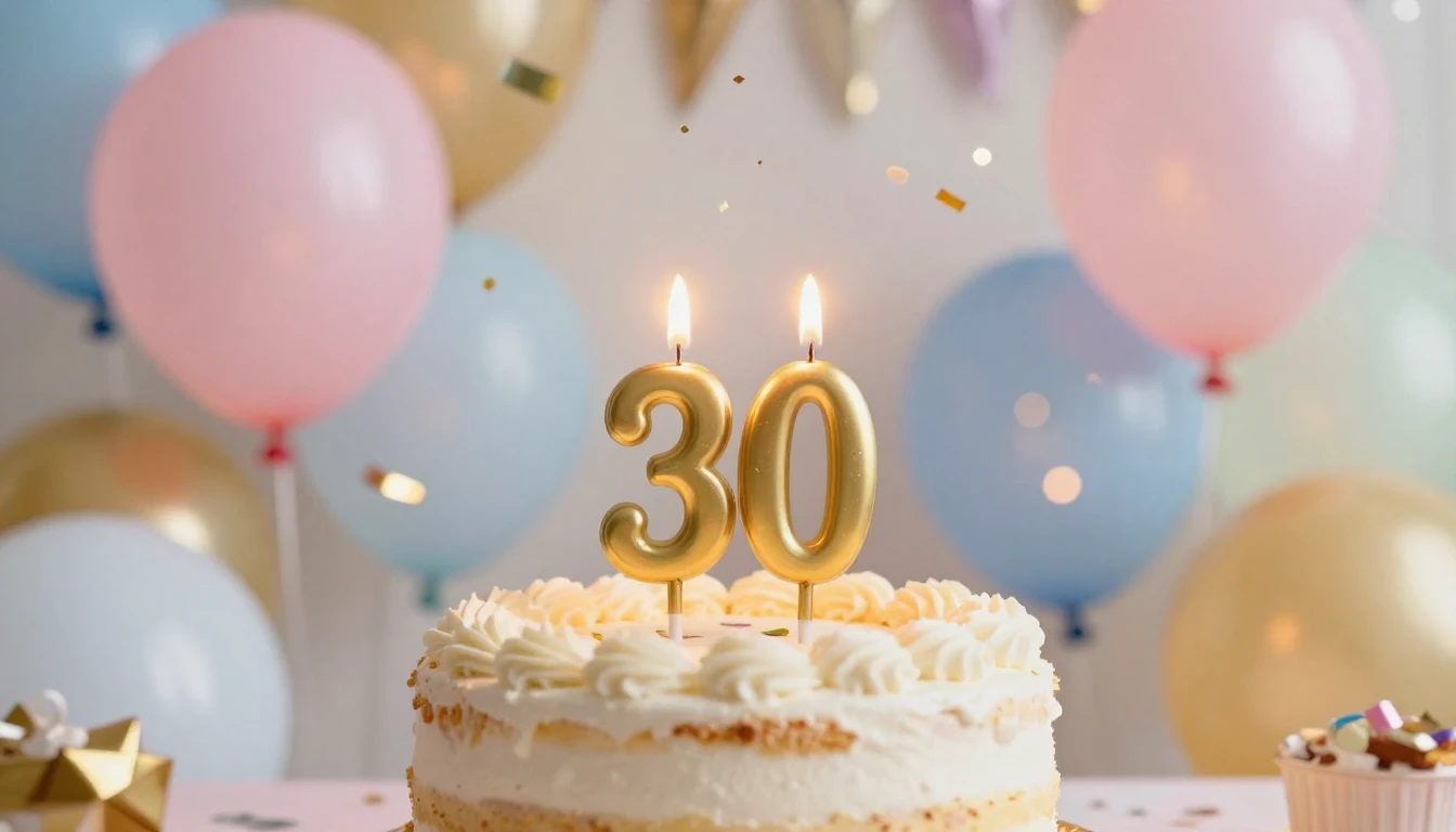 A bright and festive birthday celebration scene, abstract an...