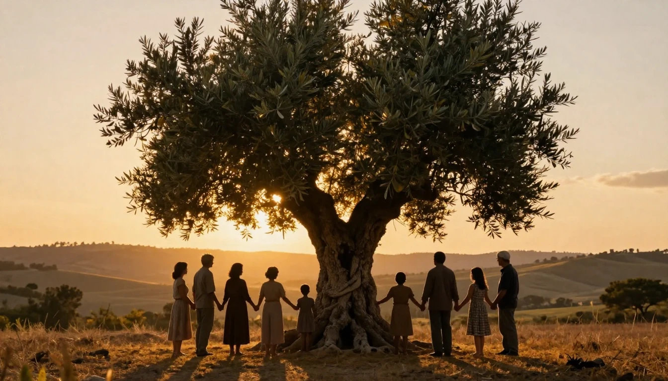 A warm and nostalgic composition symbolizing family unity an...