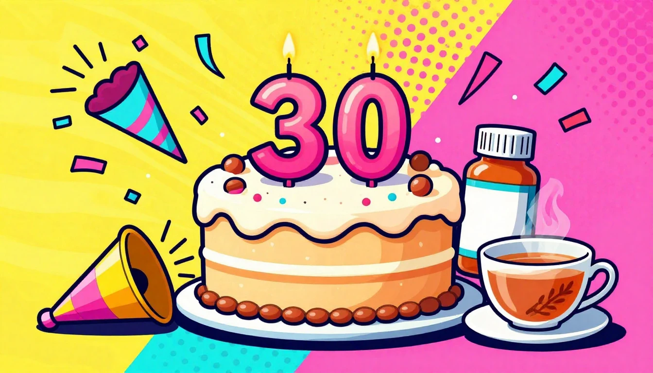 A vibrant and humorous pop-art style illustration celebratin...