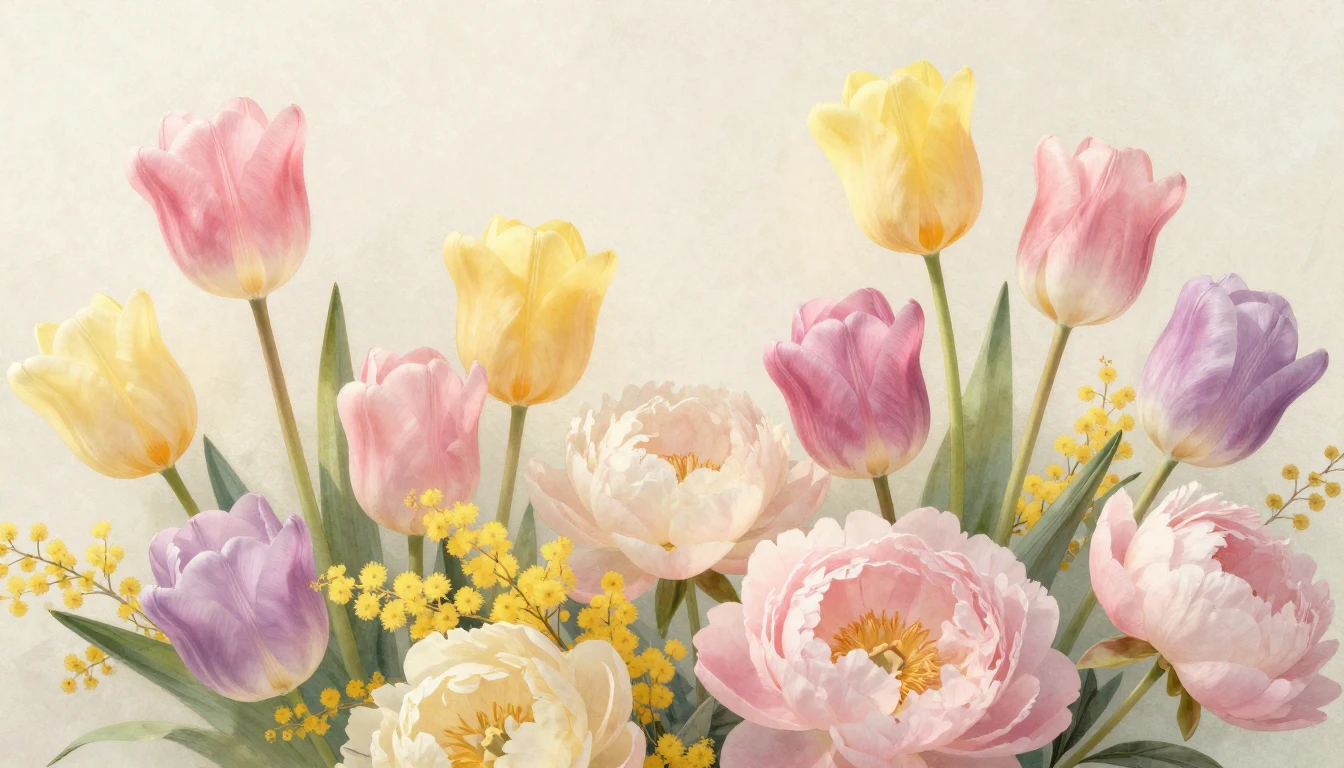 A beautiful and delicate composition of blooming spring flow...