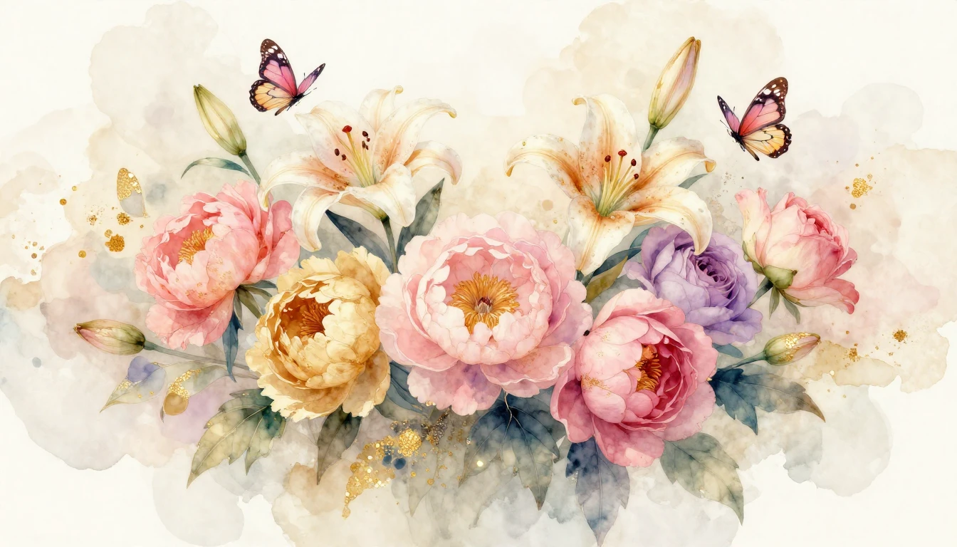 A vibrant watercolor painting celebrating femininity and gro...