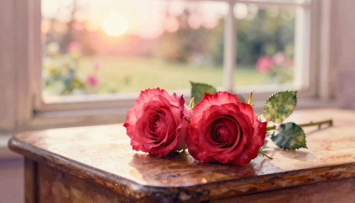 A delicate and ethereal watercolor painting of two intertwin...